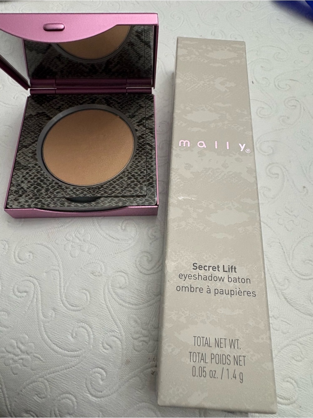 Mally Beauty Bundle Secret Lift Eyeshadow Baton Warm Tan and Heavenly Luminizer